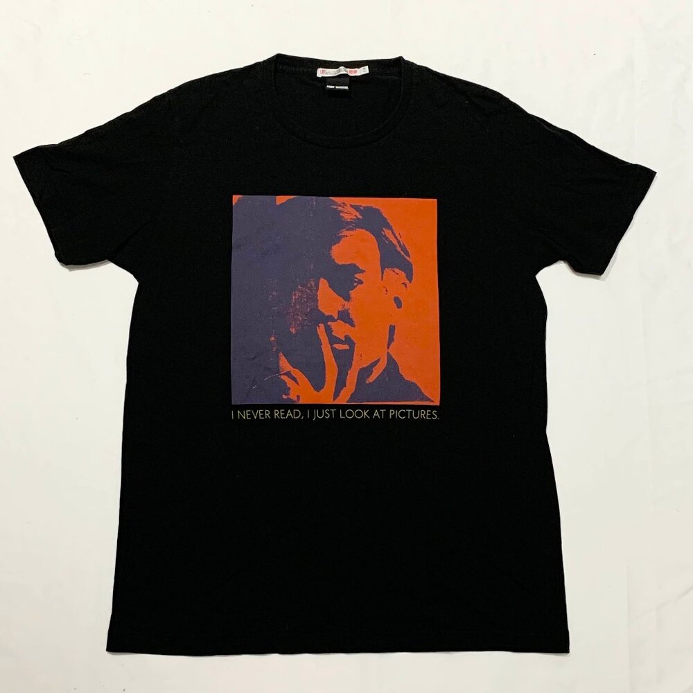 Andy Warhol Photo Print Pop Art Unisex T-Shirt Black Size XL Uniqlo